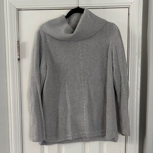 Talbots Gray Cowl Neck Knit Sweater – Size L 100% Cotton